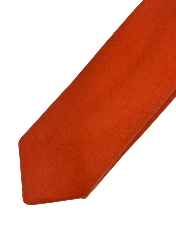 plain bright burnt orange  100% wool tie
